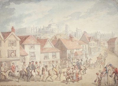 Castillo de Windsor desde la ciudad de Eton, 1800 de Thomas Rowlandson